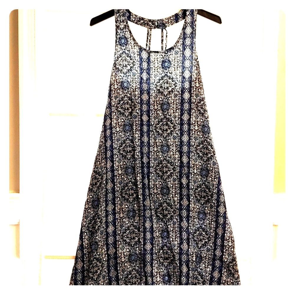 Blue Patterned Summer Dress
